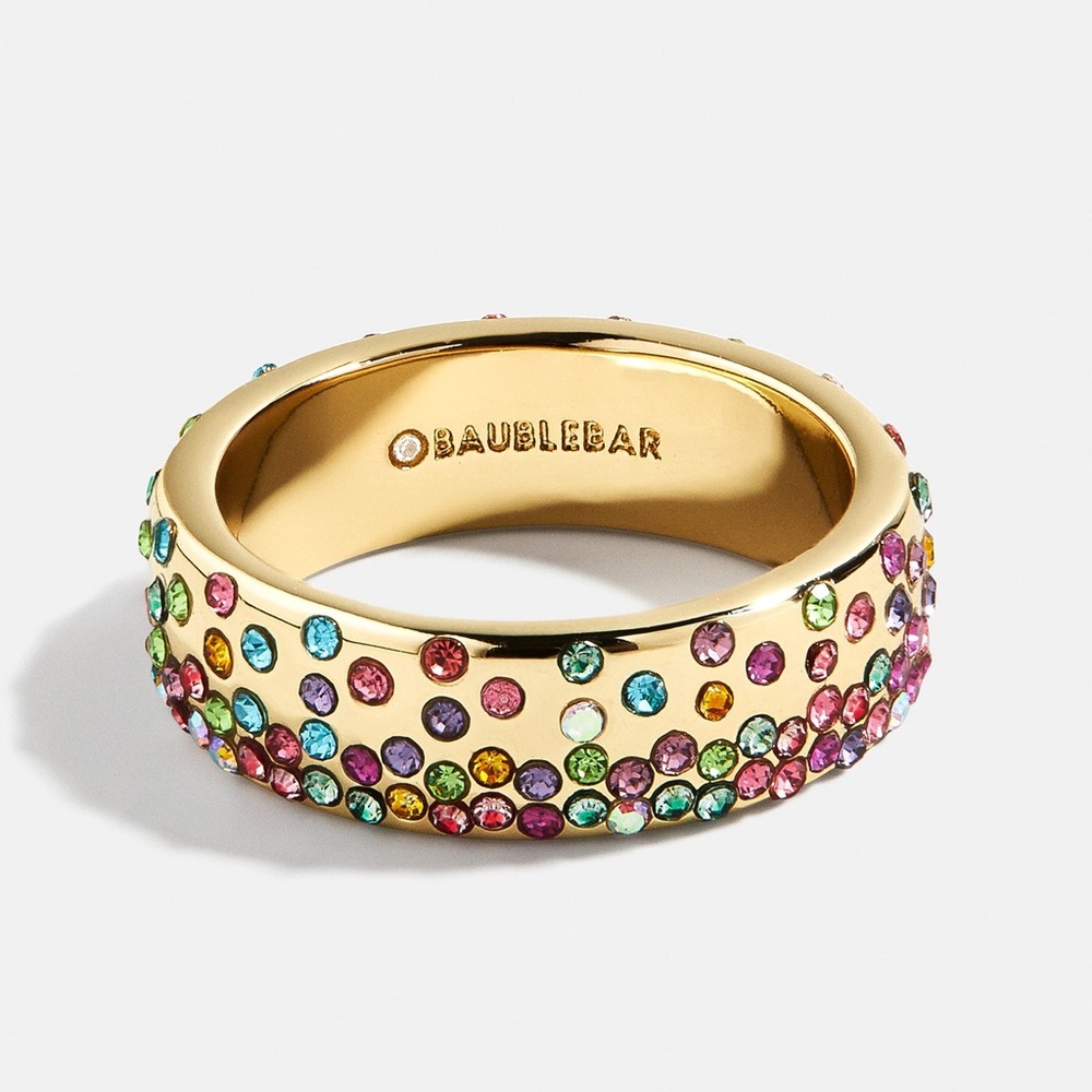 BaubleBar Gold Ring with Vibrant Crystals
